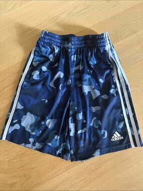 adidas Kids Navy & Light Blue Camo Athletic Shorts